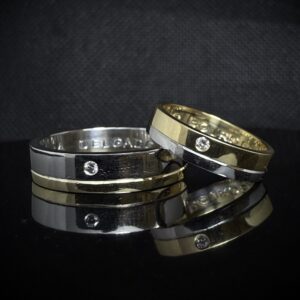 Argollas platino y oro amarillo amarillo 18k